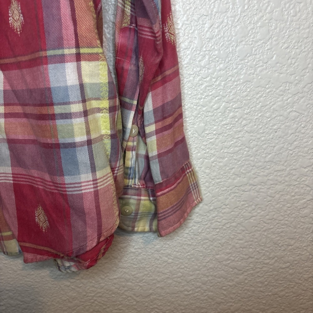 Vintage Polo Ralph Lauren Roll Tab Sleeve Shirt Pink Plaid Mens Large - Picture 11 of 16